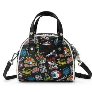 Von Dutch Small Bowler Satchel Crossbody Black